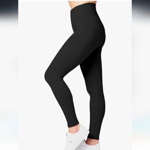 2 Pairs of SANTINA Women's High Waisted Leggings Plus One Size, No Pockets BLACK